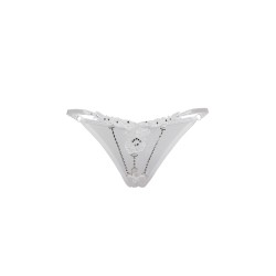 String ouvert à strass blanc