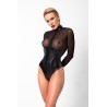 Body Edge zippé avec anneaux F321 wetlook et tulle