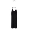 Robe longue en maille pailletée Onyx F372 - Noir Handmade