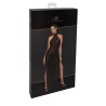Robe longue en maille pailletée Onyx F372 - Noir Handmade
