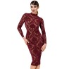 Robe fourreau en tulle floqué Kink Royal F384 - Noir Handmade
