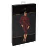 Robe fourreau en tulle floqué Kink Royal F384 - Noir Handmade