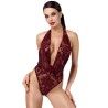 Body en tulle floqué Kink Royal F386 - Noir Handmade