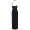 Robe longue à décolleté plongeant noire argentée - Cottelli PARTY 
