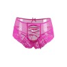 Tanga lacé dentelle taille haute Rose - Litolu Lingerie