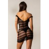 Robe courte résille noire décolletée - J Lingerie